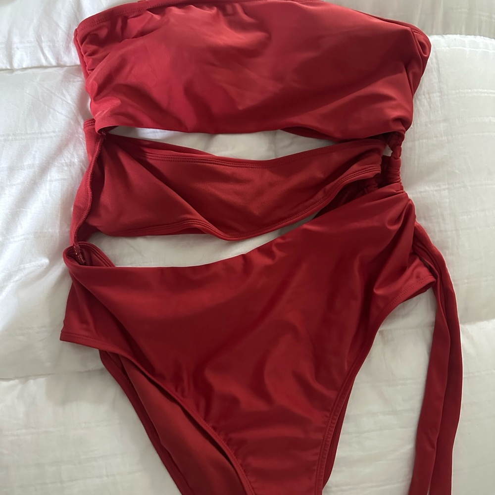 Burnt red/orange  Strapless Swimsuit